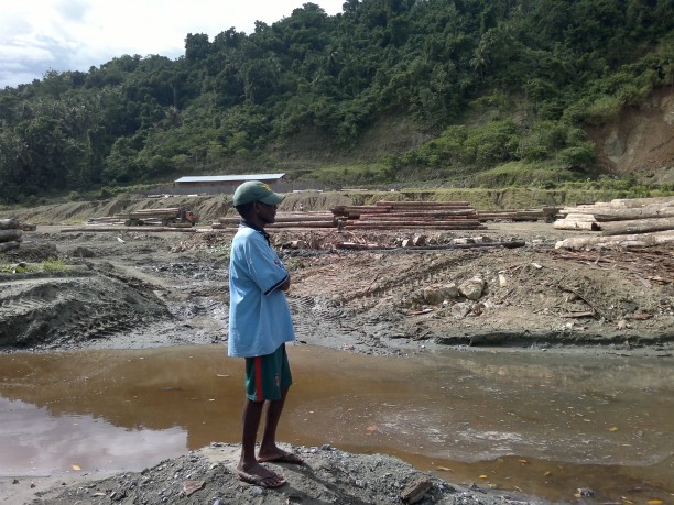 A log pond in Turubu Bay, Papua New Guinea.